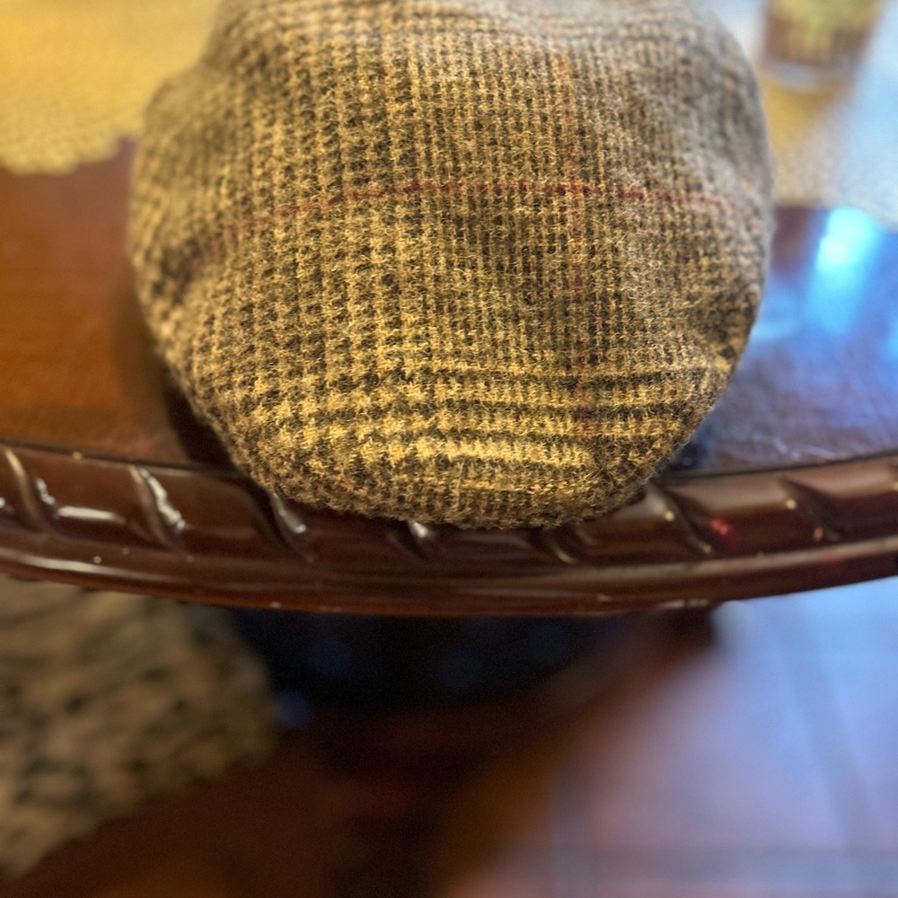 Polo Ralph Lauren Blue and Brown Plaid Newsboy Cap - Picture 2 of 9